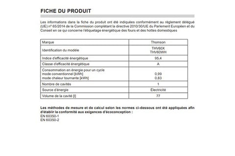 Cuisinière vitrocéramique Thomson THV60X