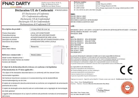 Climatiseur mobile Rowenta RWAC10KA+
