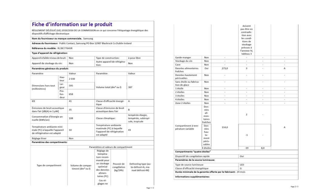 Réfrigérateur congélateur en bas Samsung RL38C776ASR