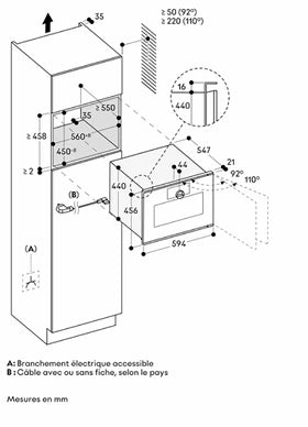 Micro-ondes combiné Gaggenau GM251100 Charnières à gauche