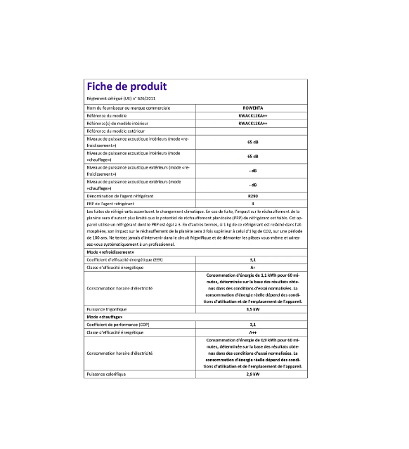 Climatiseur mobile Rowenta RWAC12KA++