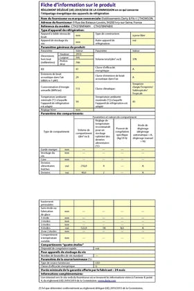 Réfrigérateur congélateur en bas Thomson CTH378NFAWH
