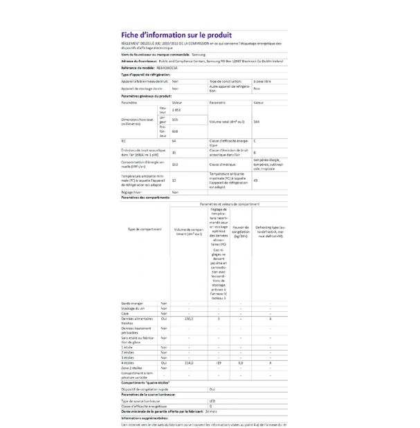 Réfrigérateur congélateur en bas Samsung RB34C600CSA