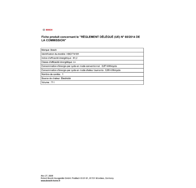 Four encastrable Bosch HBG7741B1