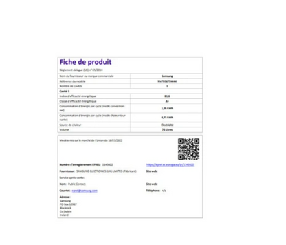 Four encastrable Samsung NV7B5675WAK