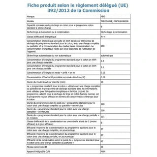 Sèche-linge pompe à chaleur Aeg T8DED954E