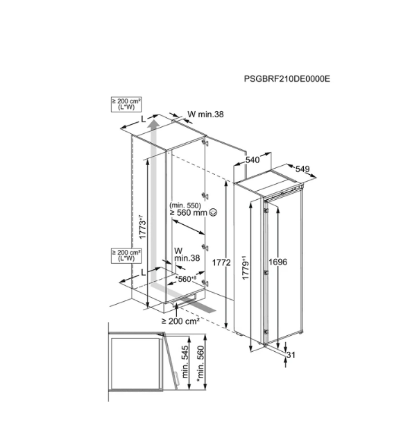 Réfrigérateur 1 porte Electrolux KRD6DE18S4 Encastrable 178 cm