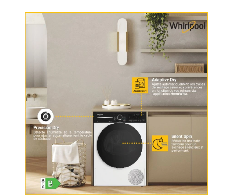 Sèche-linge pompe à chaleur Whirlpool C WD 95M WBR FR Blanc
