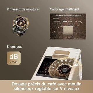 Cafetière filtre Dreame Ecceluxe Slim - machine à expresso automatique, format compact pour un goût digne d'un barista, design ultra-fin de 18 cm, écran tactile pour