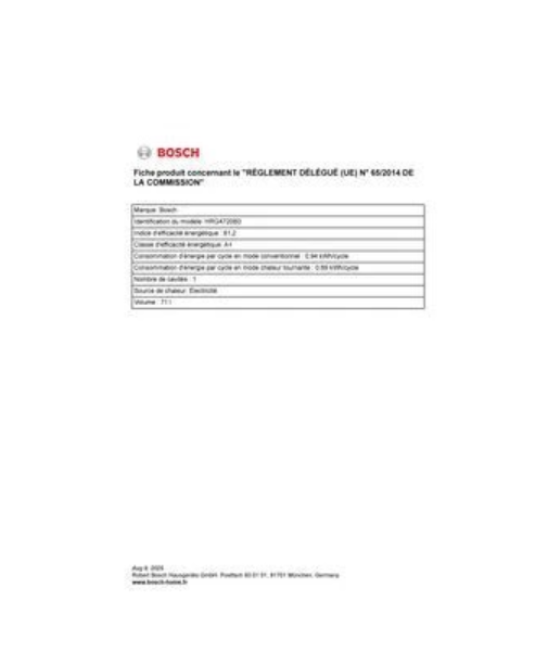 Four encastrable Bosch HRG4720B3 Noir