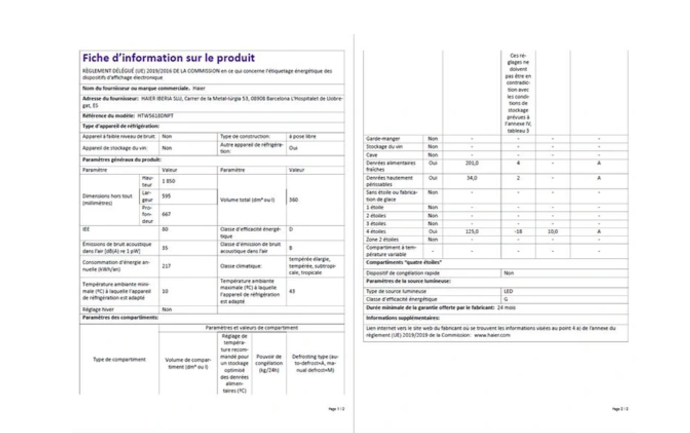 Réfrigérateur congélateur en bas Haier HTW5618DNPT
