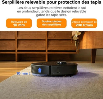 Aspirateur robot Roborock Aspirateur robot Qrevo Pro avec lavage à l'eau chaude à 60 °C (version améliorée du Qrevo S/S7 Max Ultra), lavage et nettoyage intelligents,