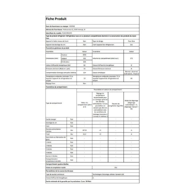 Réfrigérateur 1 porte Hisense RL5K370GSFD Freshfit