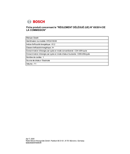 Four encastrable Bosch HRG572ES3