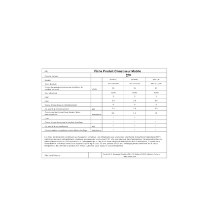 Climatiseur mobile Beko BP412C