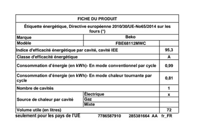 Cuisinière induction Beko FSE68112MWC