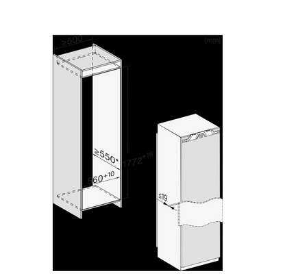 Congélateur armoire Miele FNS 7774 D - ENCASTRABLE 177CM