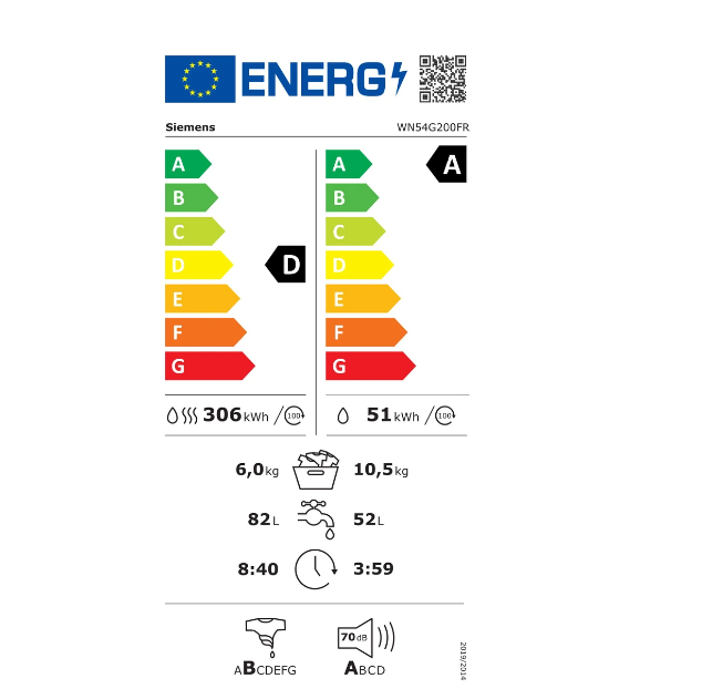 Lave-linge séchant Siemens WN54G200FR