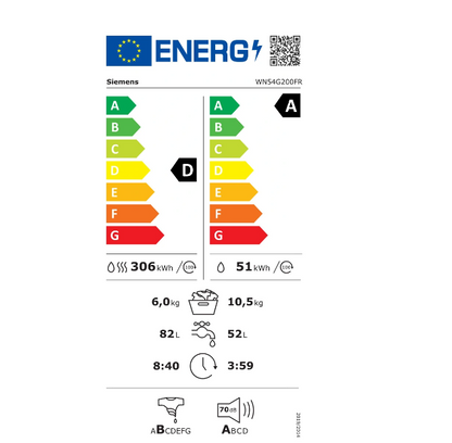Lave-linge séchant Siemens WN54G200FR