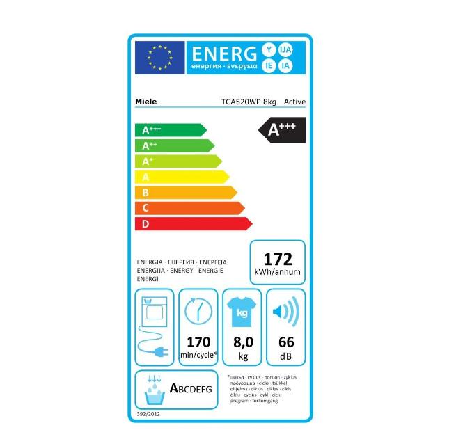 Sèche-linge pompe à chaleur Miele TCA 520 WP
