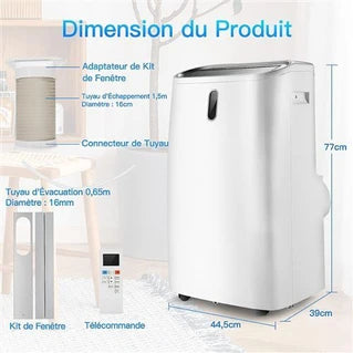Climatiseur mobile Giantex monobloc costway blanc 4102 W 40 m2