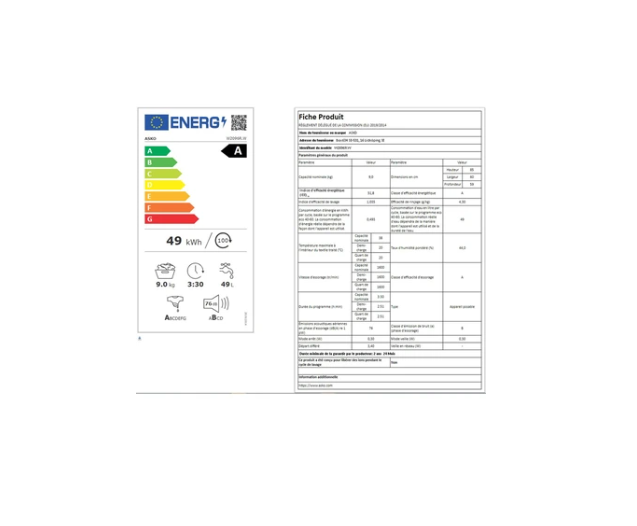 Lave-linge hublot Asko W2096R.W MOTEUR INDUCTION - Système QUATTRO