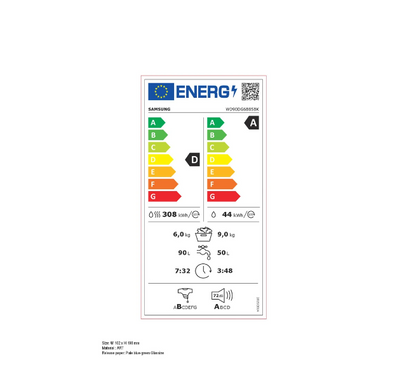 Lave-linge séchant Samsung WD90DG6B85BK