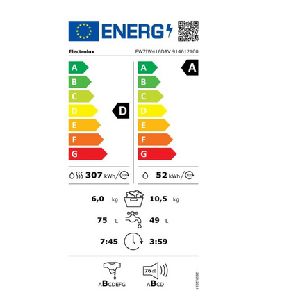 Lave-linge séchant Electrolux EW7IW416DAV