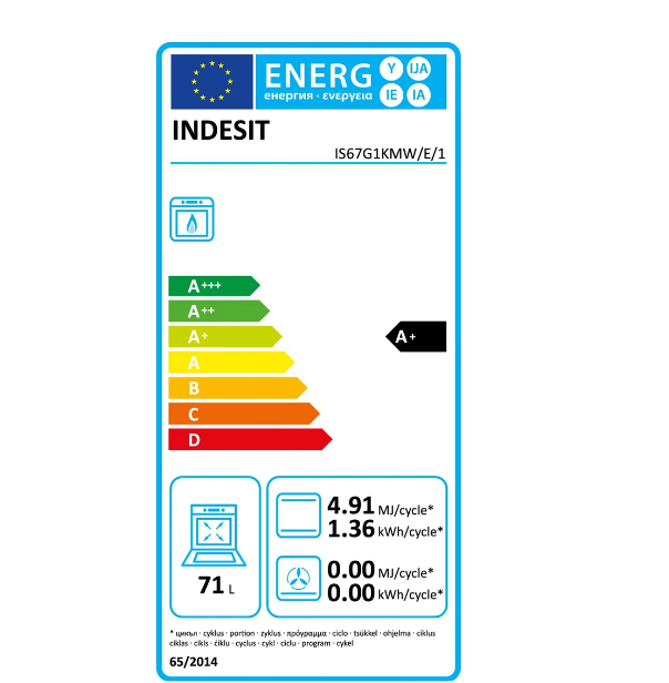 Gazinière Indesit IS67G1KMW/E/1