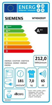 Sèche-linge pompe à chaleur Siemens WT45H291FF