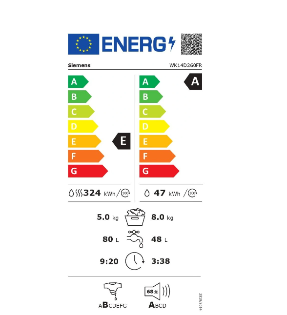 Lave-linge séchant Siemens WK14D260FR