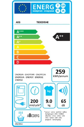 Sèche-linge pompe à chaleur Aeg T8DED954E