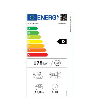 Sèche-linge à condensation Lg RH8P12WH