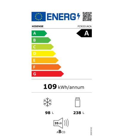 Réfrigérateur congélateur en bas Hisense FCN331ACA Inox