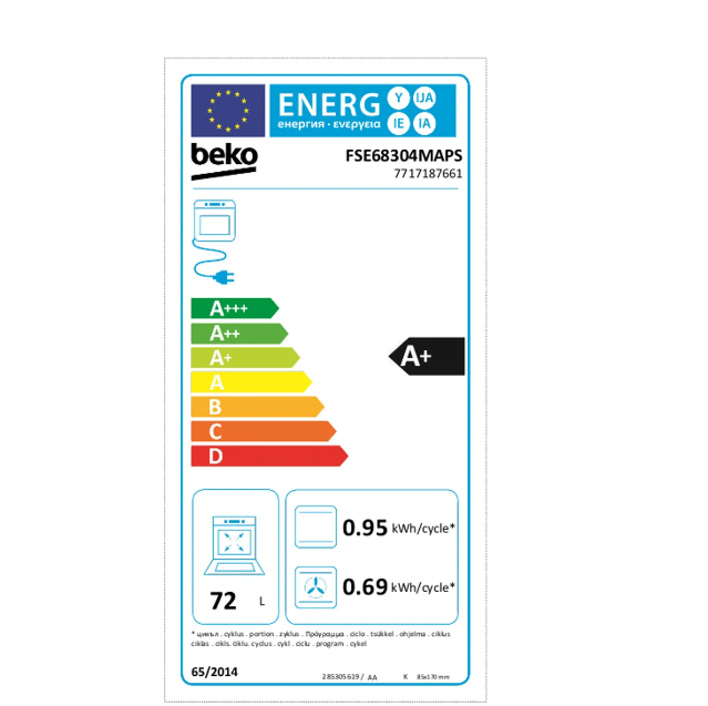 Cuisinière induction Beko FSE68304MAPS