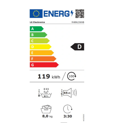 Sèche-linge pompe à chaleur Lg RH8N15WHB
