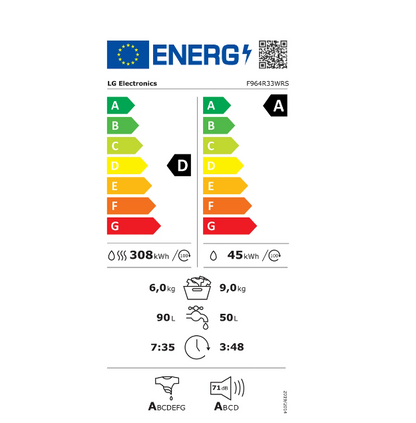 Lave-linge séchant Lg F964R33WRS