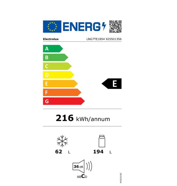 Réfrigérateur congélateur en bas Electrolux LNG7TE18S4 Encastrable 178 cm