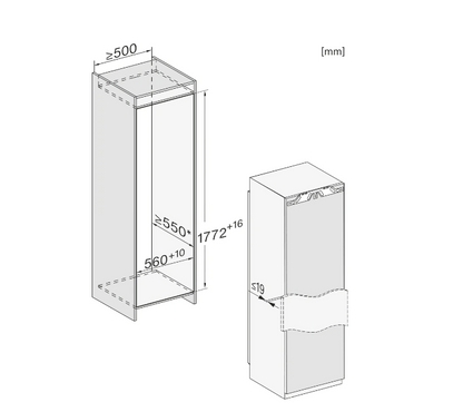 Congélateur armoire Miele FNS 7740 D encastrable 178 cm
