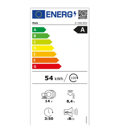 Lave-vaisselle encastrable Miele G7260 SCVI - ENCASTRABLE 60 CM