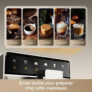 Cafetière filtre Dreame Ecceluxe Slim - machine à expresso automatique, format compact pour un goût digne d'un barista, design ultra-fin de 18 cm, écran tactile pour