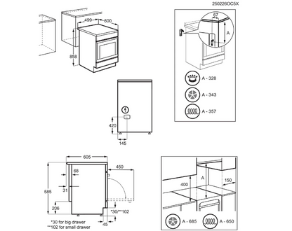 Cuisinière vitrocéramique Electrolux LKR562066W