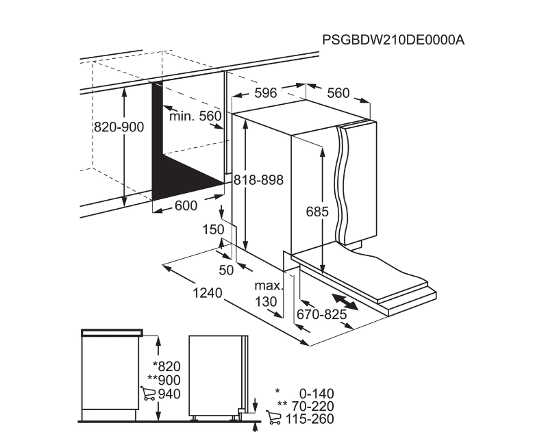 Lave-vaisselle encastrable Aeg Comfortlift FSE96817P 60 cm