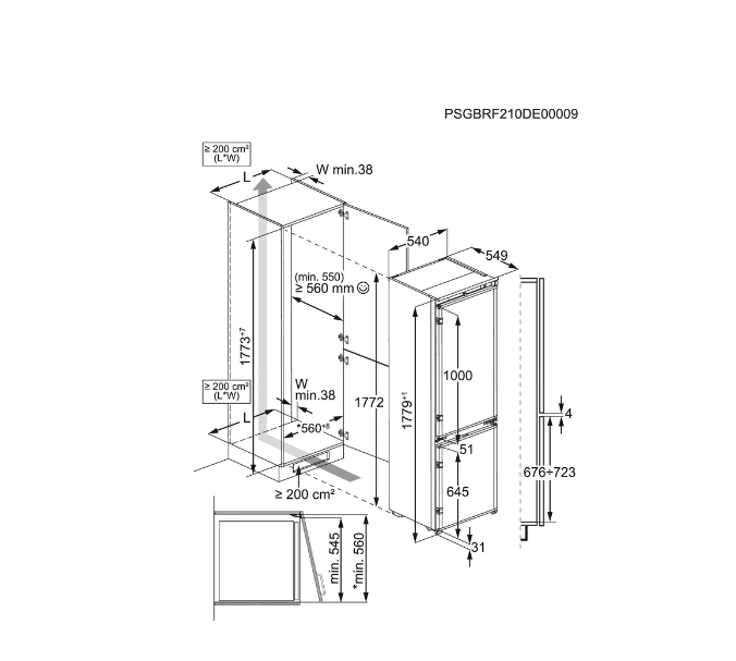 Réfrigérateur congélateur en bas Electrolux LNG7TE18S4 Encastrable 178 cm