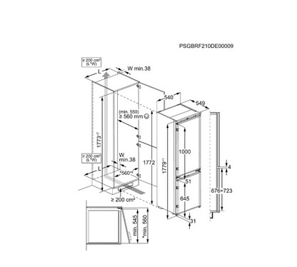 Réfrigérateur congélateur en bas Electrolux LNG7TE18S4 Encastrable 178 cm