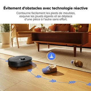 Aspirateur robot Roborock Aspirateur robot Qrevo Pro avec lavage à l'eau chaude à 60 °C (version améliorée du Qrevo S/S7 Max Ultra), lavage et nettoyage intelligents,
