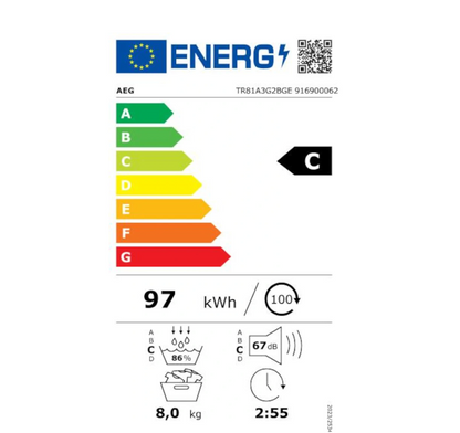 Sèche-linge pompe à chaleur Aeg TR81A3G2BGE 8 kg