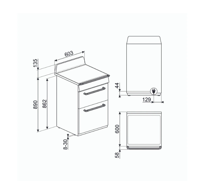 Cuisinière induction Smeg TR62IBL2