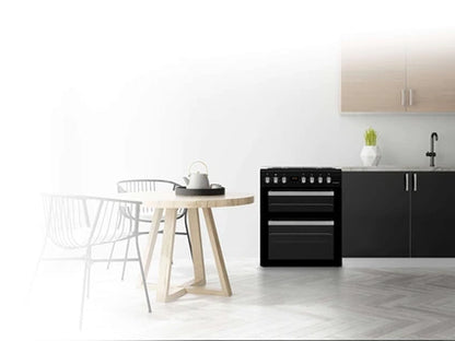 Gazinière Schneider SCCG64DO-BM - Cuisinière double four 4 feux gaz Black mat