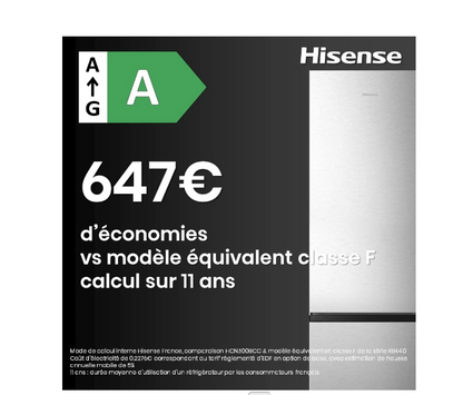 Réfrigérateur congélateur en bas Hisense FCN331ACA Inox